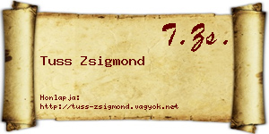 Tuss Zsigmond névjegykártya